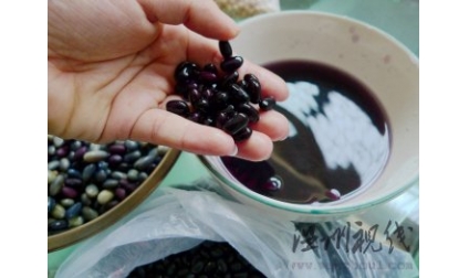 黑豆“泡个澡” 染黑一碗水 市民质疑被染色