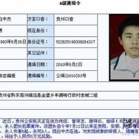 公安部A级通缉令缉拿贵州9人被杀案17岁逃犯