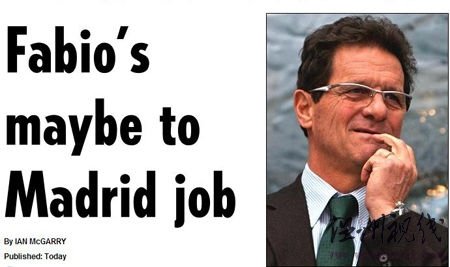 卡佩罗今夏或离开三狮 世界杯后再次执教皇马?