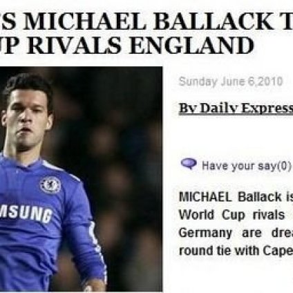 巴拉克奚落英格兰没志气 盼世界杯再演英德大战