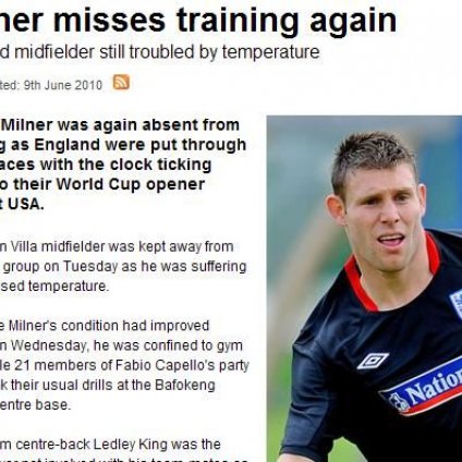 米尔纳连续2天缺席集训 边路飞翼伤愈恢复训练