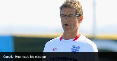 卡佩罗已确定对美国首发 预言鲁尼将有梦幻演出