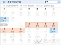 温州市人民政府办公室2011年春节放假通知