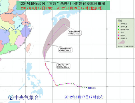 超强台风&ldquo;古超&rdquo;将向偏北方向移动