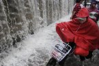 杭州暴雨导致部分路段积水严重 鱼儿游到大街上 市