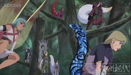 火影忍者544集 面具男+人柱力对付鸣人和比