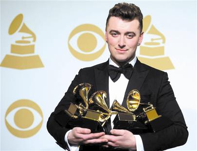 萨姆史密斯男版阿黛尔格莱美获得大奖