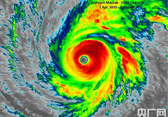 超强台风美莎克卫星云图