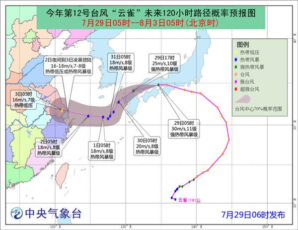 台风云雀路径预报图