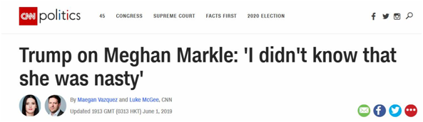 特朗普称梅根讨厌