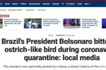巴西总统隔离期被鸵鸟咬伤 巴西总统确诊新冠