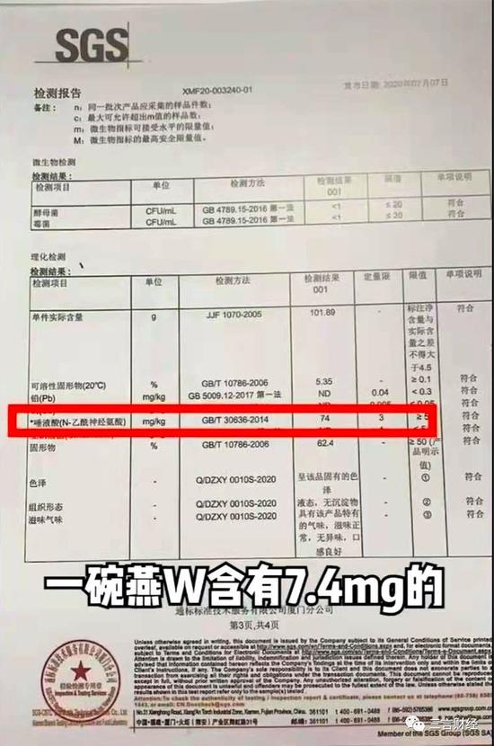 辛巴所售燕窝被王海检测为糖水