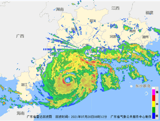 台风查帕卡正面袭击广东