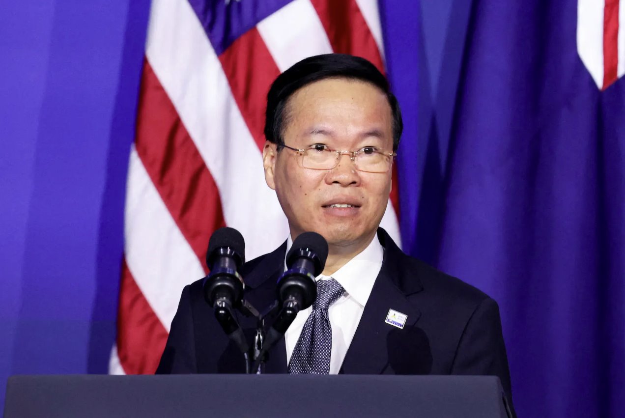 越南国家主席武文上于2023年11月16日在美国加利福尼亚州旧金山(APEC)峰会