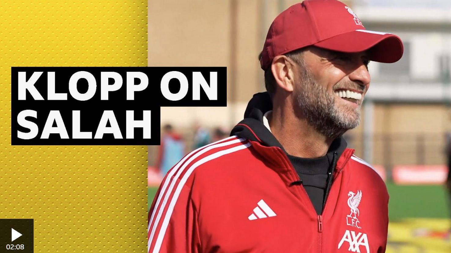 前利物浦主教练克洛普盛赞萨拉赫为&ldquo;史上最伟大球员&rdquo;